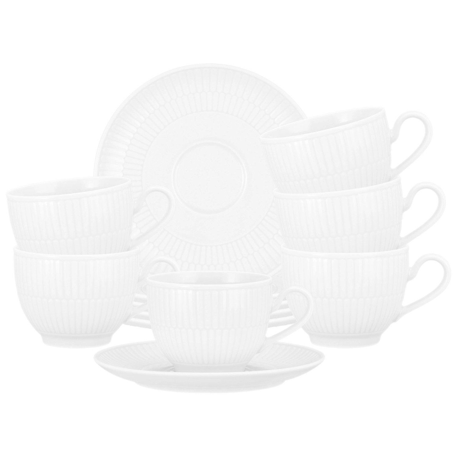 Seltmann Weiden Amina Kaffeetasse mit Untertasse 250 ml 6er Set Weiß günstig online kaufen