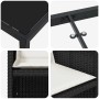 Detailansicht: Schwarze vidaXL Garten Essgruppe mit Kissen, Poly Rattan, 5-teilig.