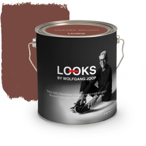 LOOKS by Wolfgang Joop Wandfarbe Copper Braun, 2,5 l Dose. Kupferbraune, matte Innenfarbe.