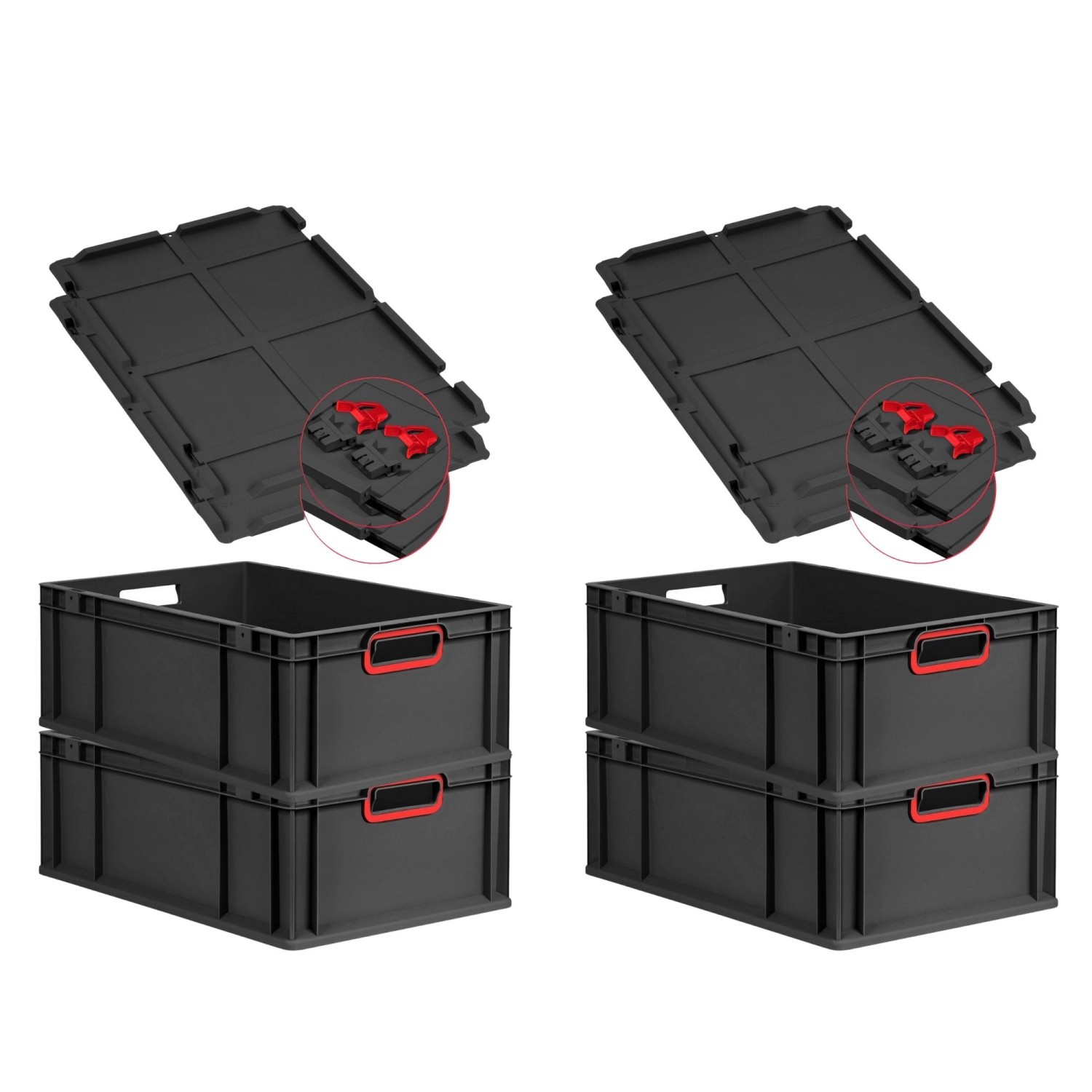 PROREGAL SuperSparSet 4x Eurobox Nextgen Color Mit Scharnierdeckel HxBxT 22 günstig online kaufen