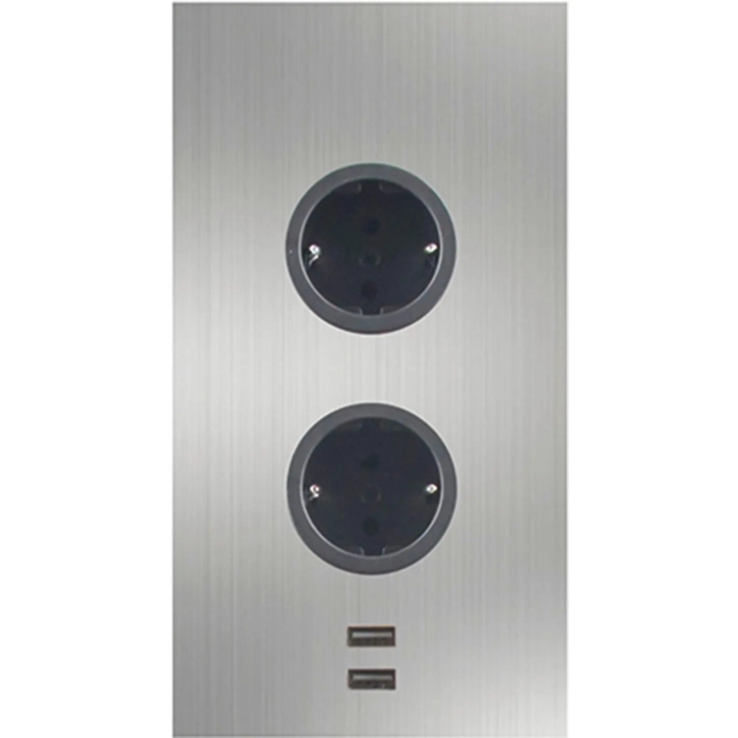 Caressi Steckdosenelement 2stt20 2 Steckdosen 2 Usb Charger Edelstahl