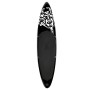 Schwarzes, aufblasbares SUP-Board-Set (305x76x15 cm) von vidaXL mit weißem Muster.
