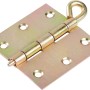 Gelb verzinktes Scharnier 75x75 mm mit losem Stift und Öse zum Anschrauben.