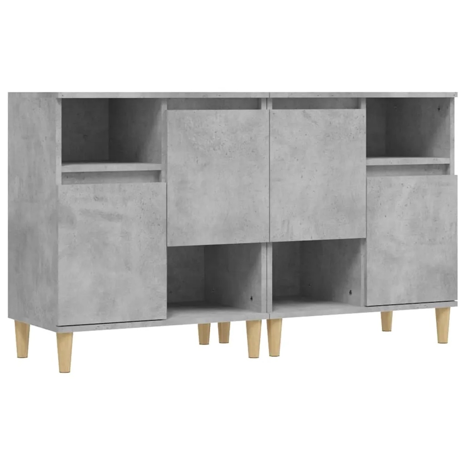 vidaXL Sideboards 2 Stk Betongrau 60x35x70 cm Holzwerkstoff 3185723
