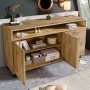 Merax Sideboard 120x40x85cm Lamellenfront Eiche_4