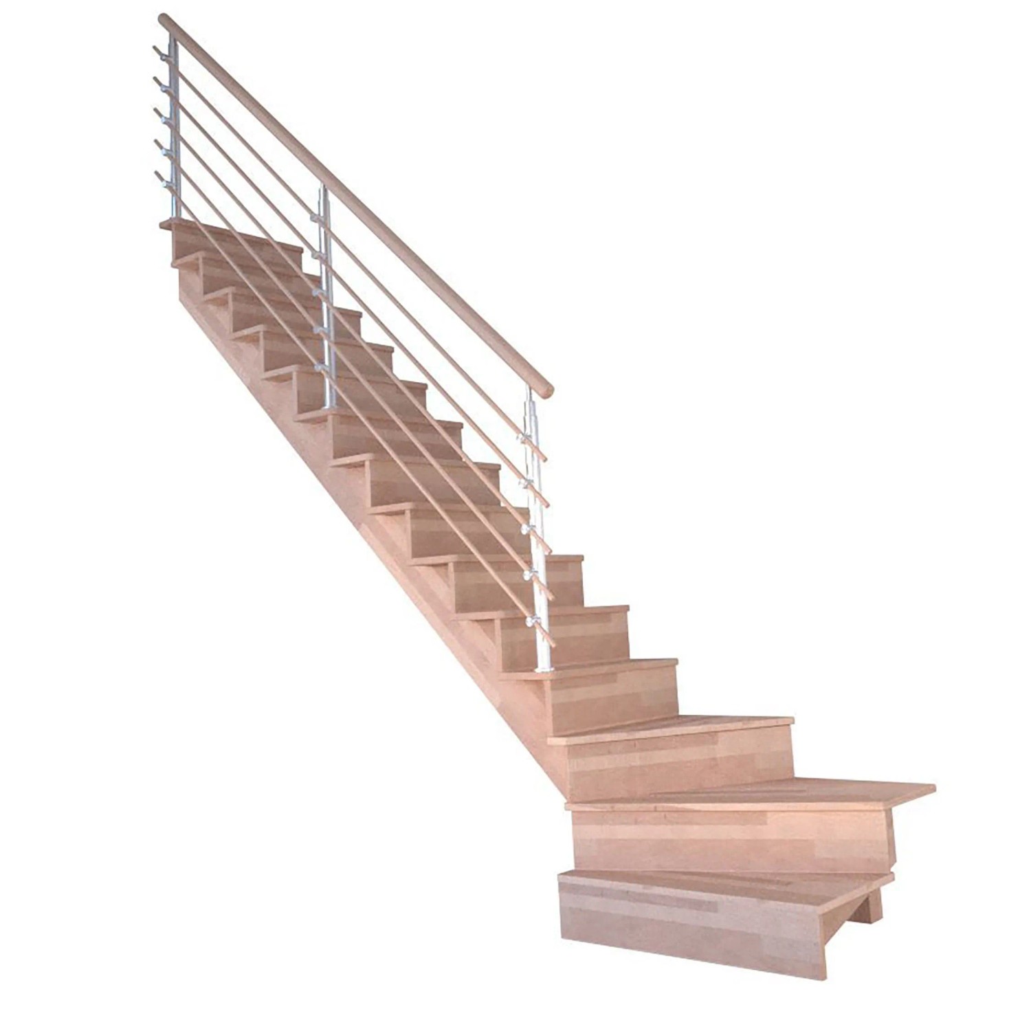 Treppe Lindos Pro Buche Gew. L 100 cm Setzstufen Design-Geländer-Holzstäbe günstig online kaufen