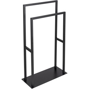 Wenko Handtuchständer Rivaltana, schwarz matter Edelstahl mit 2 Stangen.