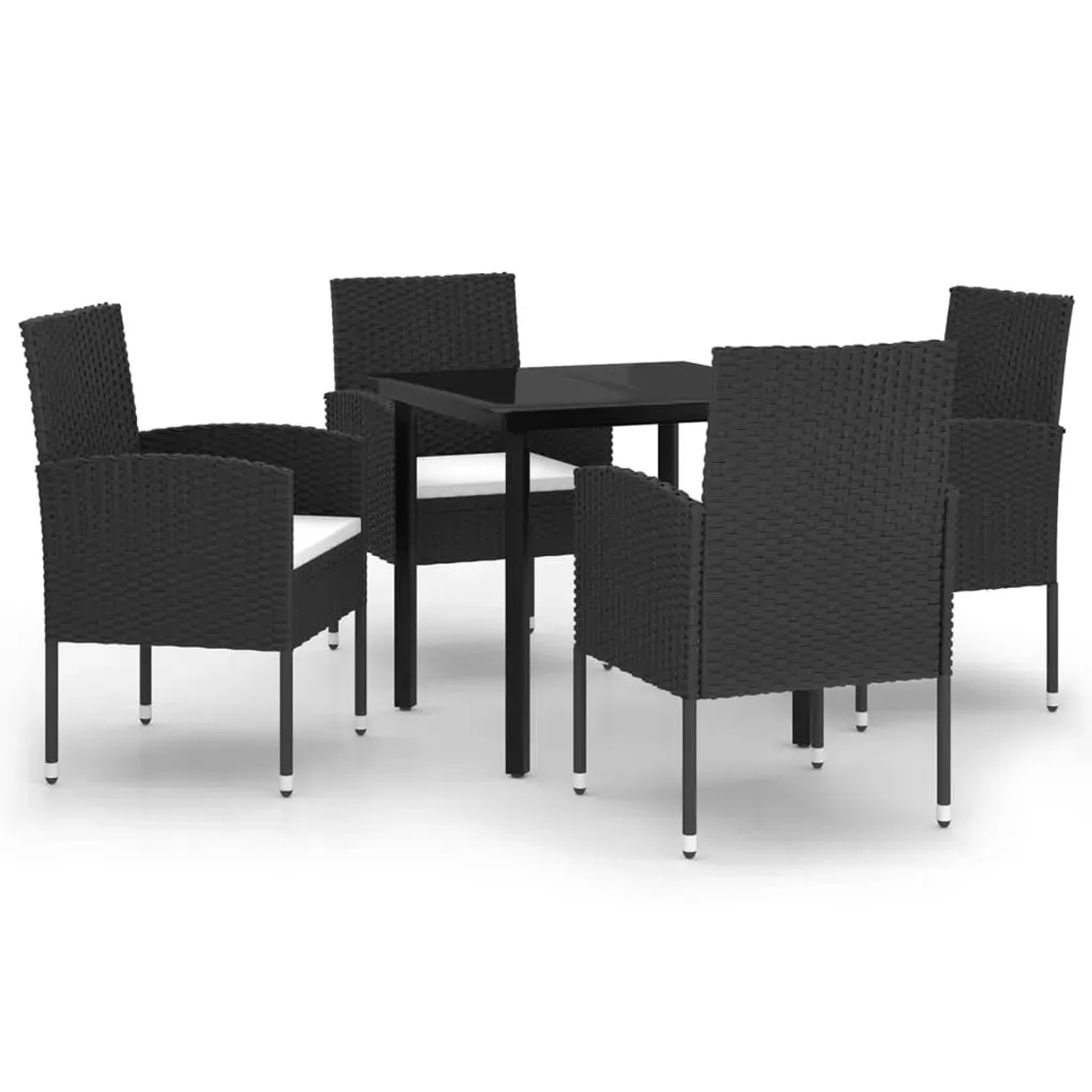 vidaXL 5-Tlg Garten-Essgruppe Schwarz 3099602