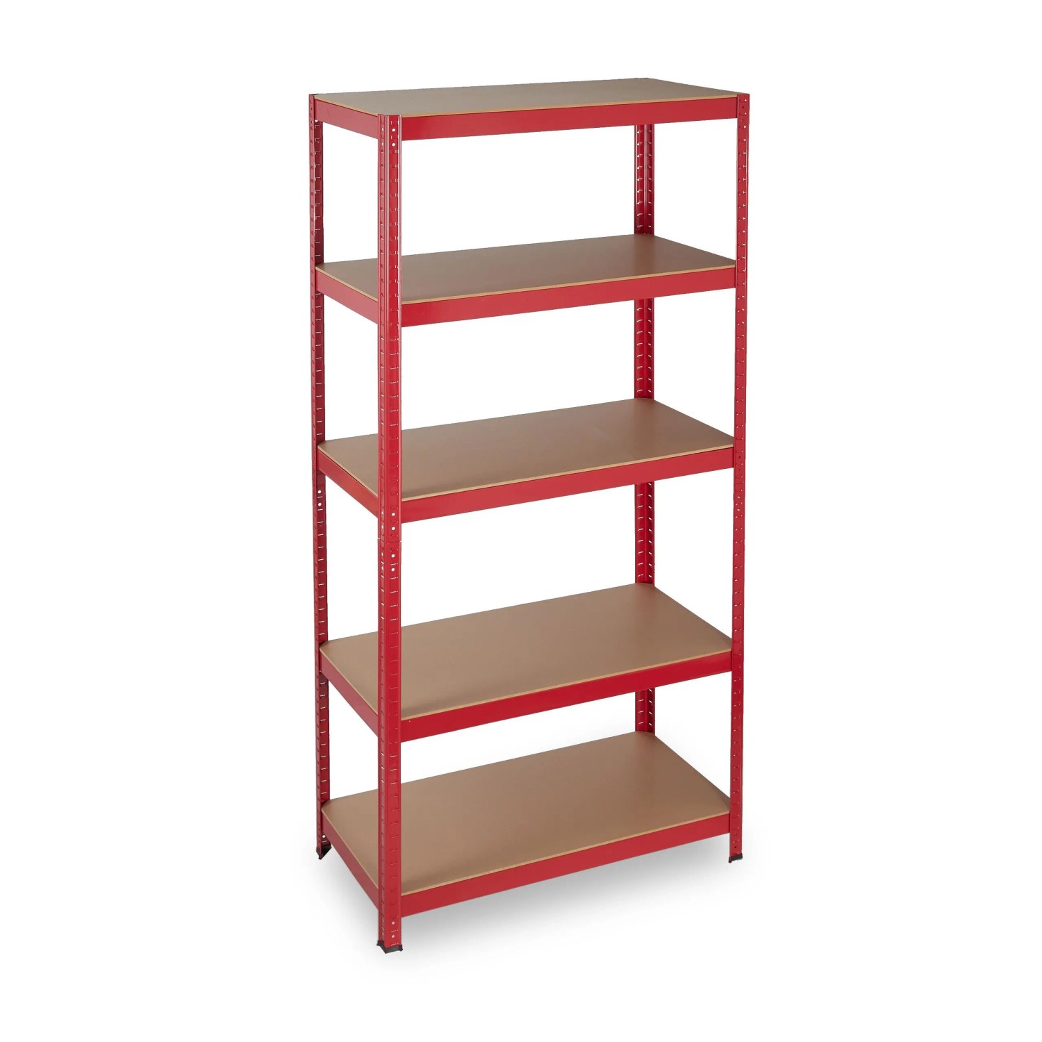 Relaxdays Schwerlastregal Metall Rot Höhenverstellbar Teilbar 180 cm x 90 cm x 45 cm 17,5 kg