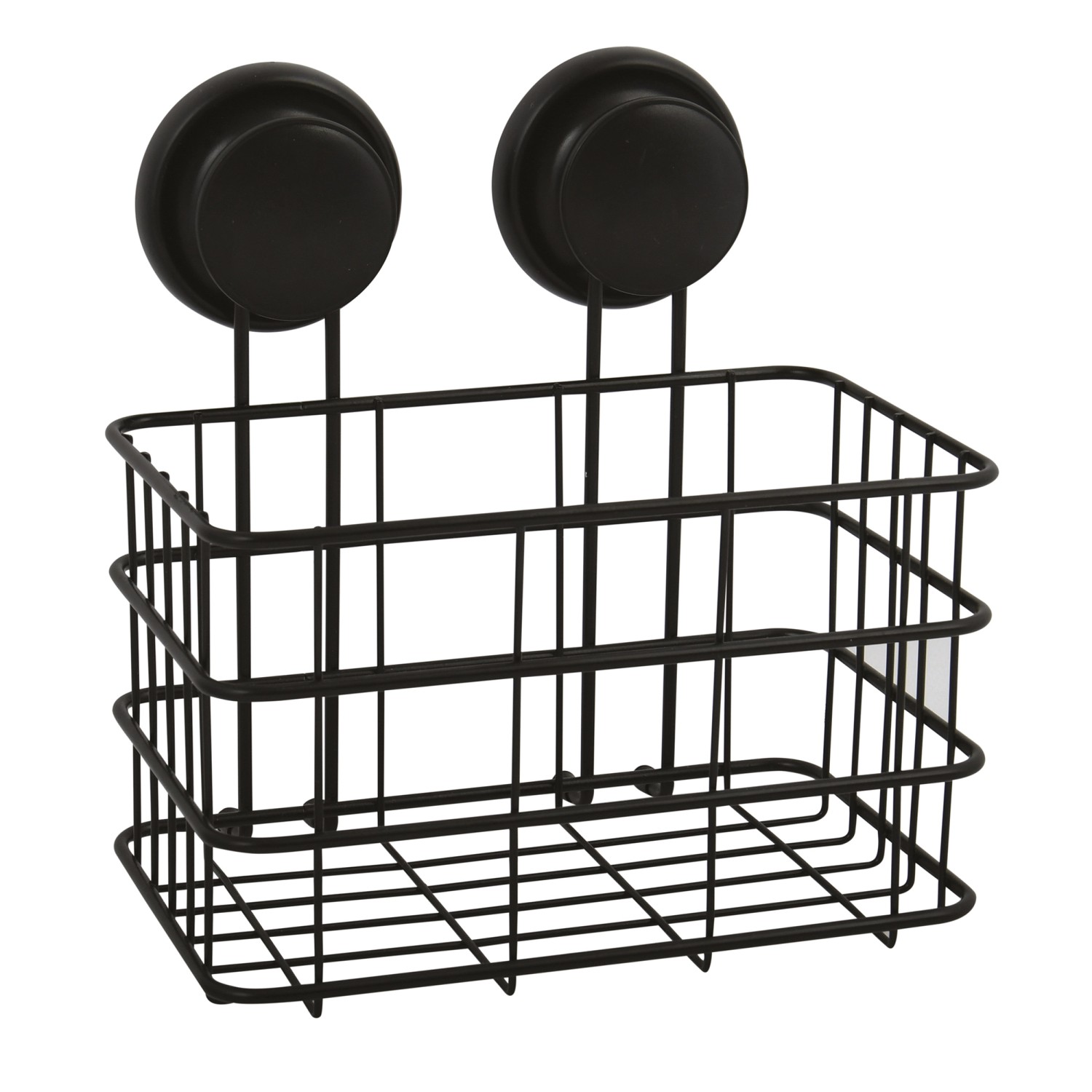 MSV Duschkorb Mega Ventouses Stahl 20 cm x 16 cm x 22 cm Schwarz günstig online kaufen