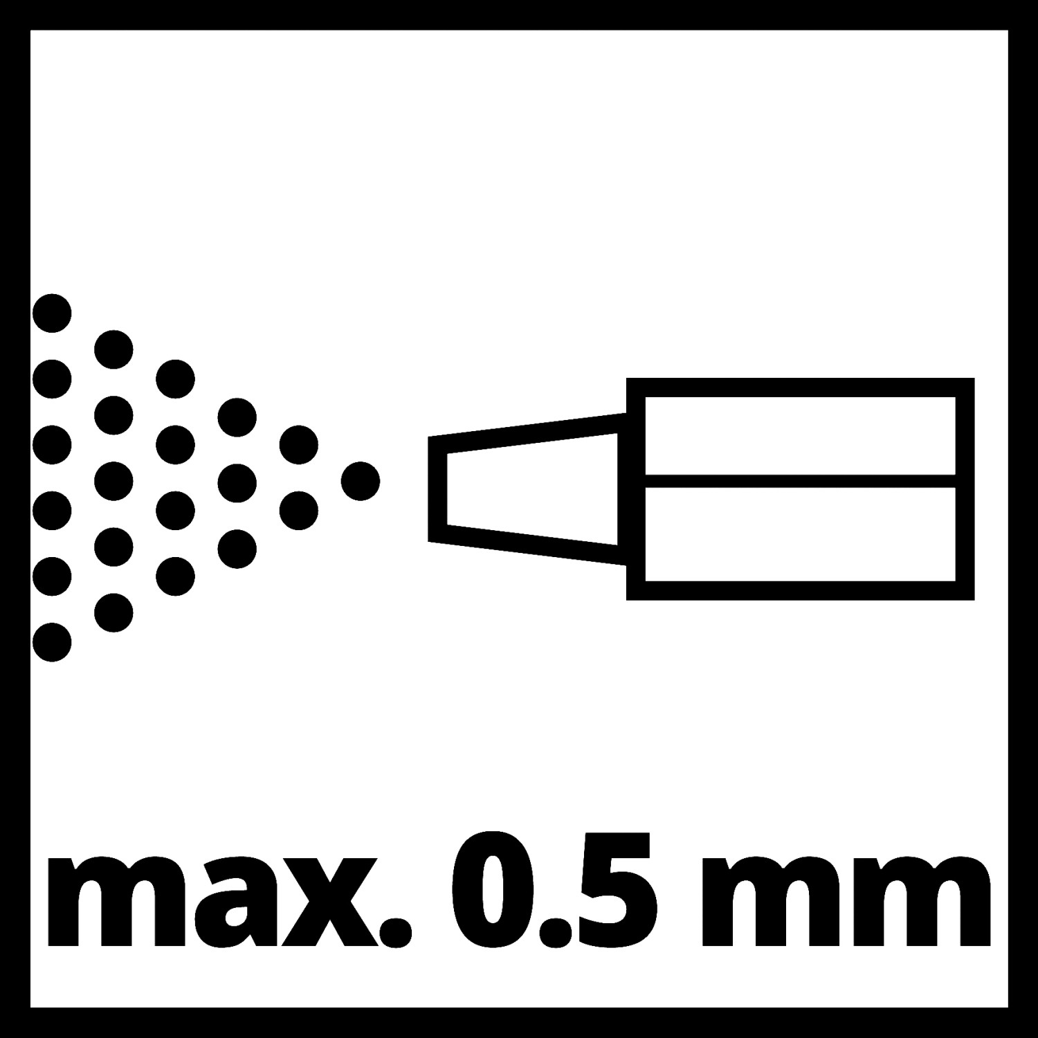 Symbol: Einhell Druckluft-Saugstrahlpistole, max. 0,5 mm Durchmesser Strahlgut.