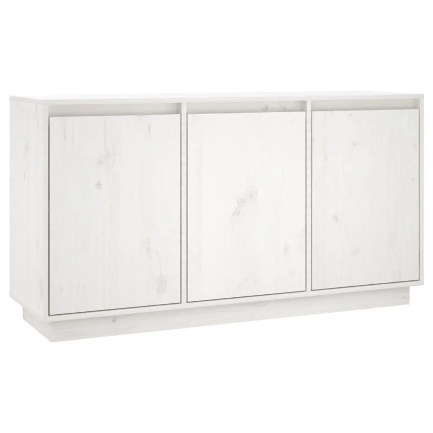 vidaXL Sideboard Weiß 111x34x60 cm Massivholz Kiefer 813810
