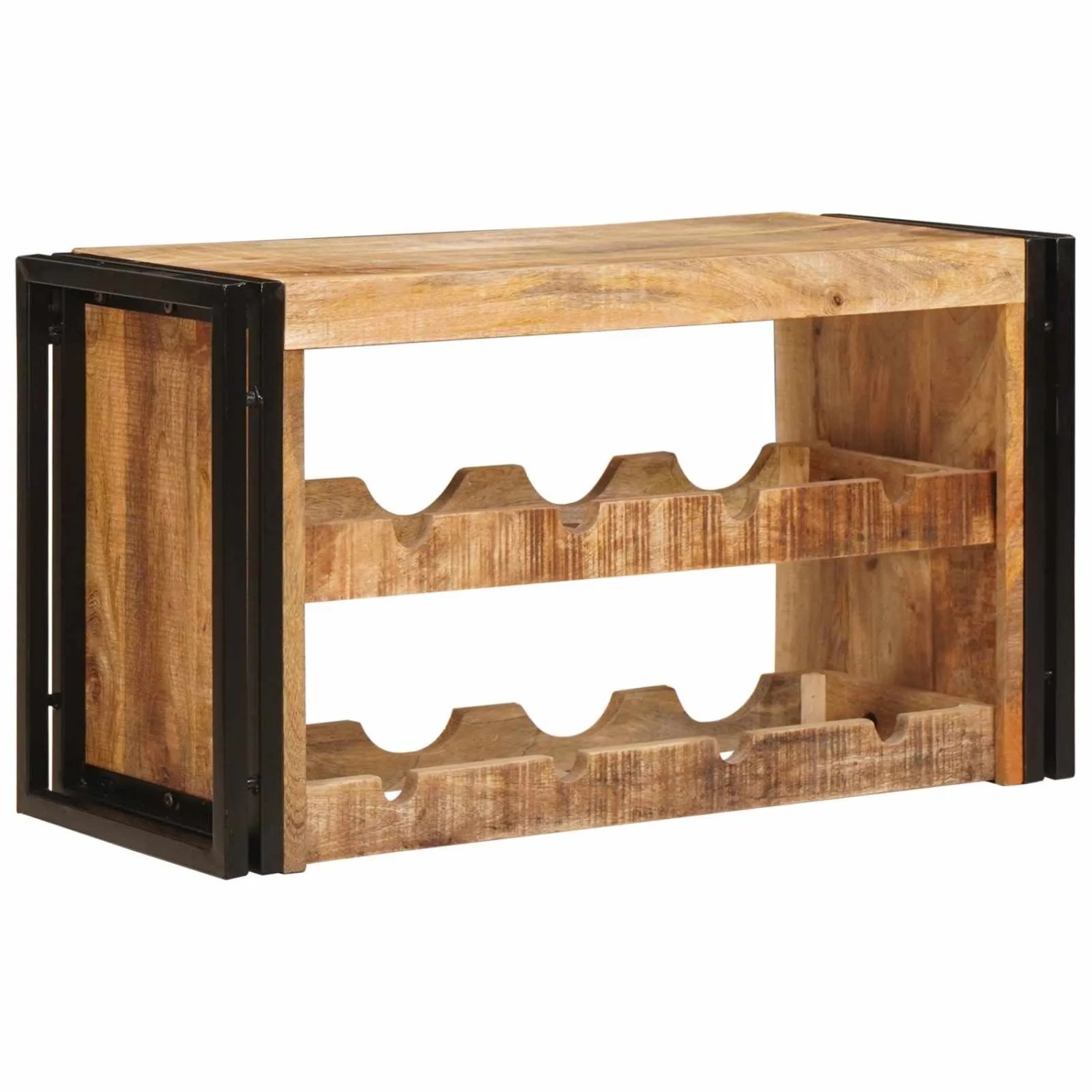 vidaXL Weinregal Braun 80 x 45 x 33 cm Massives Grobes Mangoholz 4104757