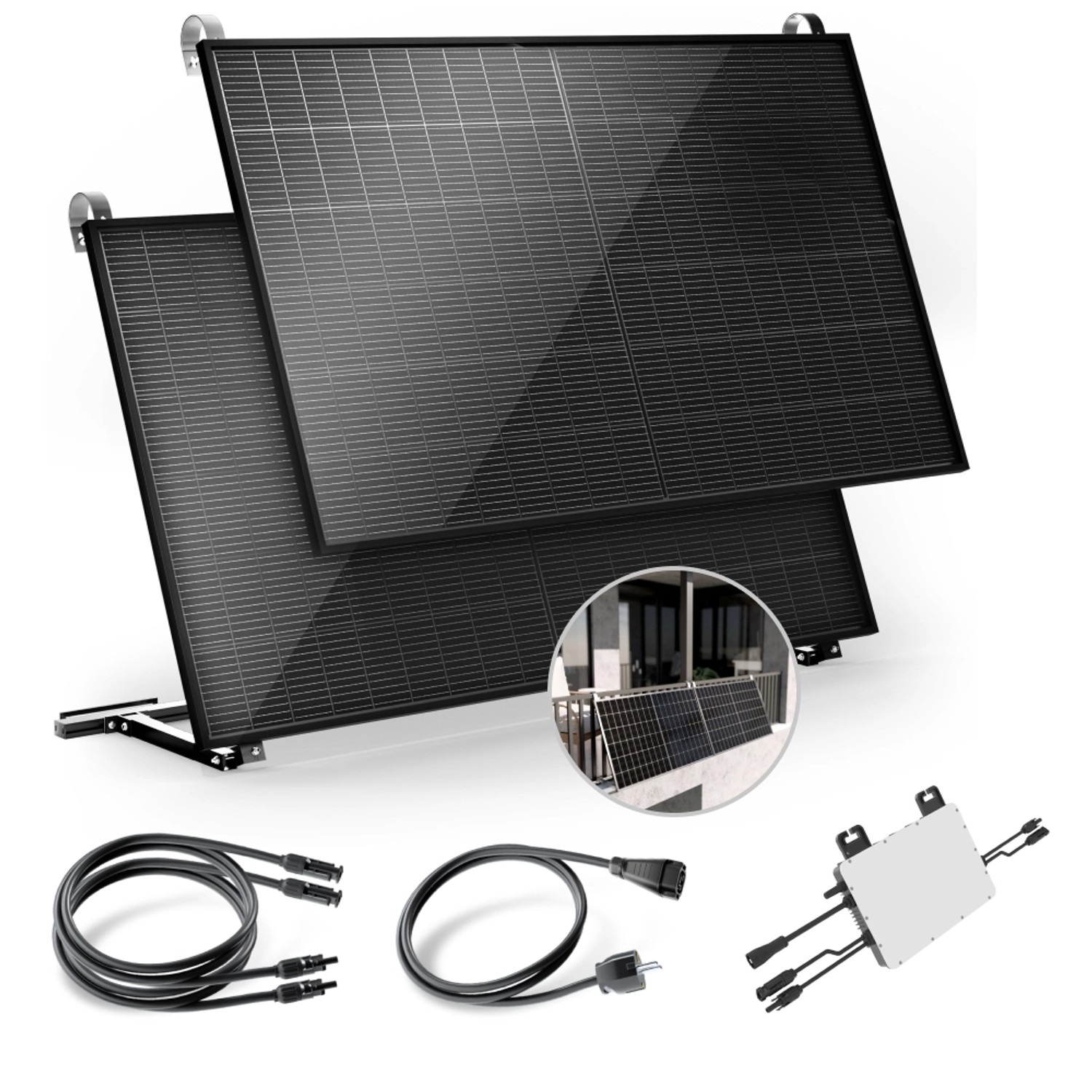 Solakon Balkonkraftwerk 900W 800W Solaranlage mit Balkonhalterung Steckerfe günstig online kaufen