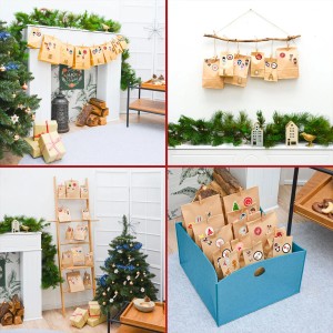 DuneDesign DIY Adventskalender mit 24 Papiertüten zum selbst Befüllen, verschiedene Deko-Ideen.