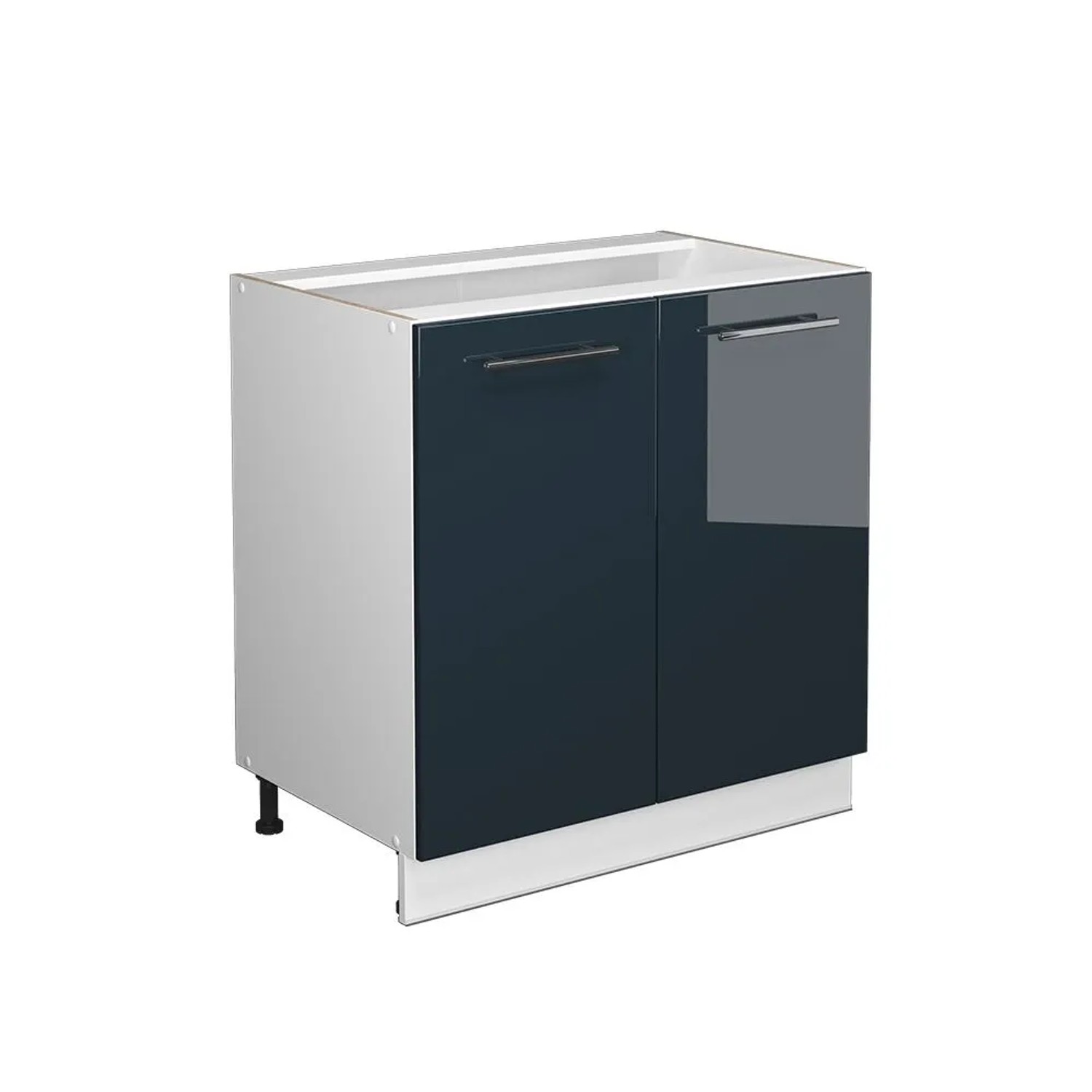 Vicco Küchenunterschrank Fame-Line Dunkelblau Hochglanz/Weiß 80 x 82 ohne Arbeitsplatte