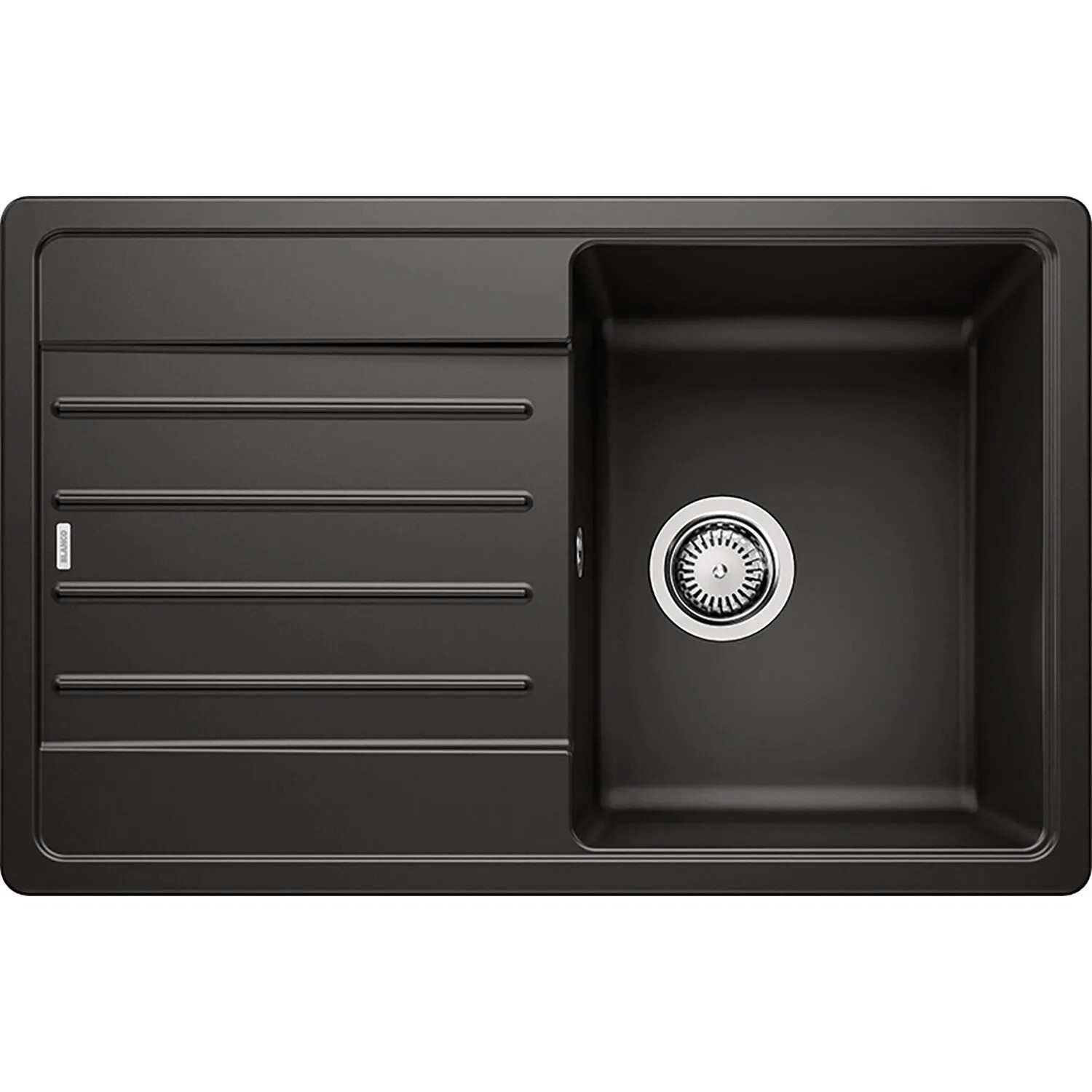 Blanco Einbauspüle Granit Schwarz mit Abtropffläche Reversibel