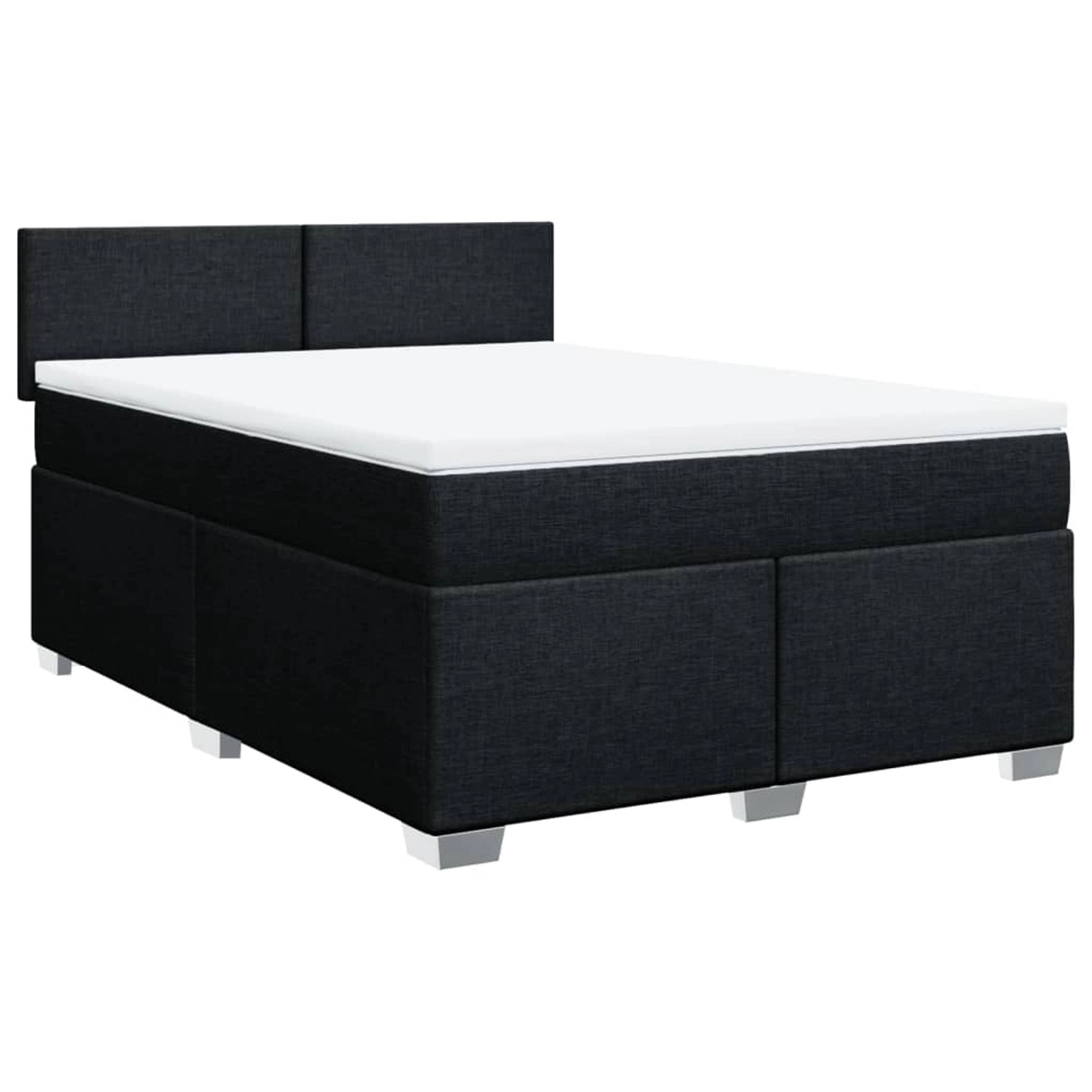vidaXL Boxspringbett mit Matratze Schwarz 140x190 cm Stoff 3285878 günstig online kaufen