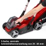 Einhell Akku-Rasenmäher Rasarro GP-CM 36/41 Li-Solo mit zentraler Schnitthöhenverstellung.