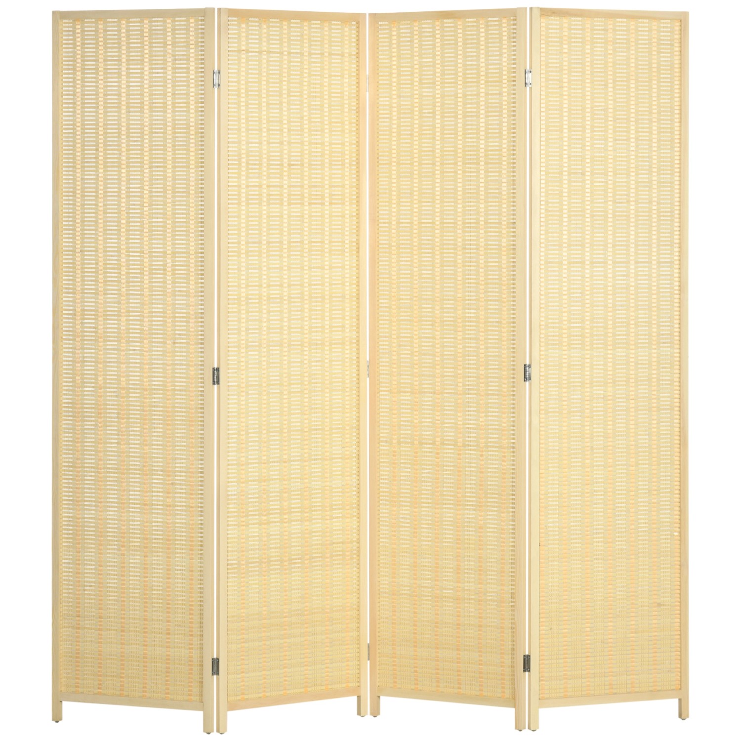 HOMCOM Paravent Kiefernholz Bambus Naturholz 180L x 1,7B x 180H cm günstig online kaufen