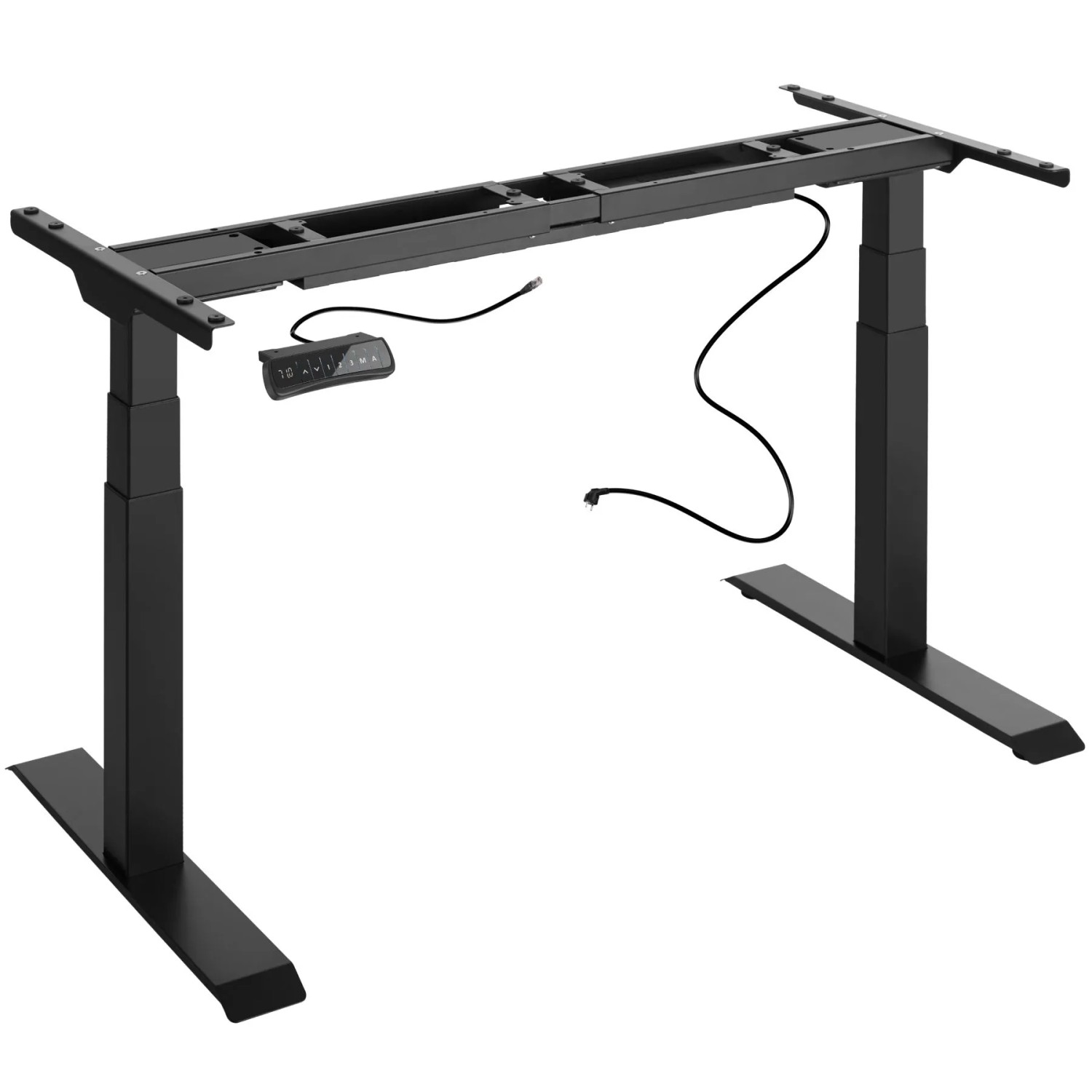 Tectake Tischgestell Denis Elektrisch Höhenverstellbar Mit 2 Motoren 3 Stufig  Belastbarkeit 125 kg  190 x 68 x 123 cm Schwarz