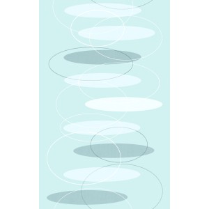 d-c-fix statische Folie Premium Findus, 150x45cm, mit abstraktem Kreis- und Ellipsenmuster auf hellblauem Grund.