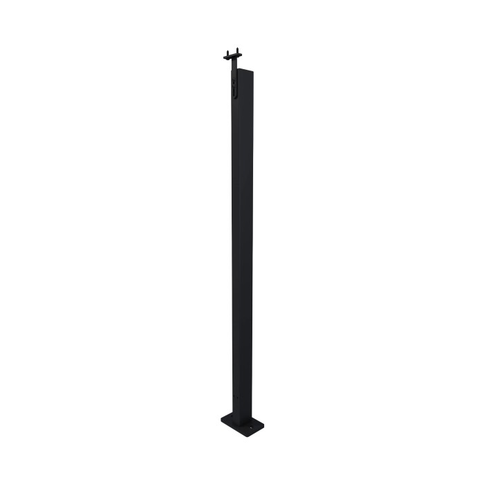 OPALU Zusatz-Endpfosten Für Geländer | Farbe Vollschwarz | Seitliche Oder Boden-Befestigung | 972 Mm Höhe | Made In France