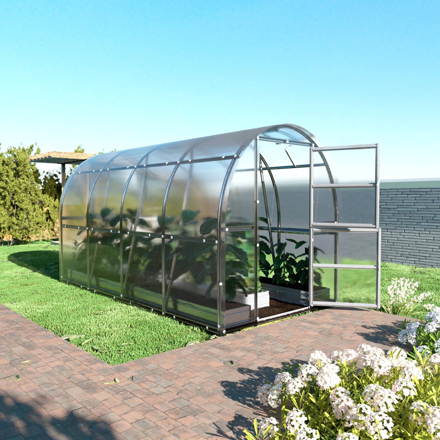 Klasika Greenhouses Slim*KLASIKA Gewächshaus 8m², 2m x 4m mit 4 mm Polycarb günstig online kaufen