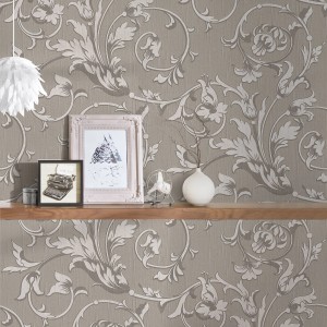 Bricoflor Vliestapete mit floralem Rankenmuster in Silber und Grau für Wohn- und Schlafzimmer.