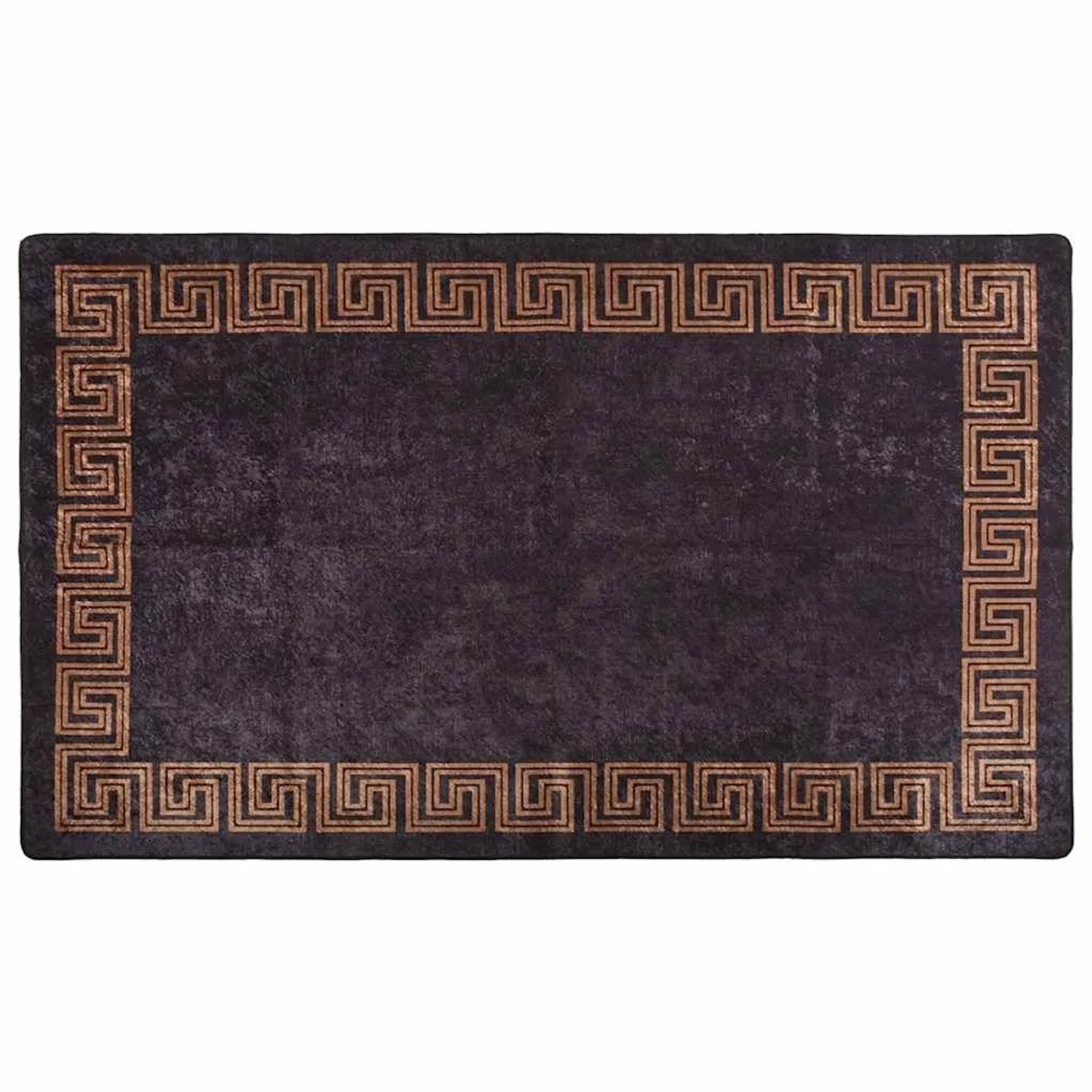 vidaXL Teppich Waschbar 120x180 cm Schwarz und Golden Rutschfest 337930