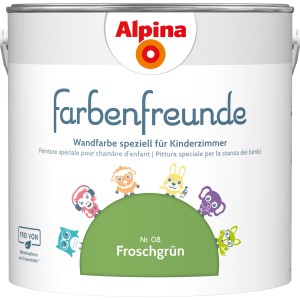 Dose Alpina Farbenfreunde Froschgrün, seidenmatte Kinderzimmerfarbe.