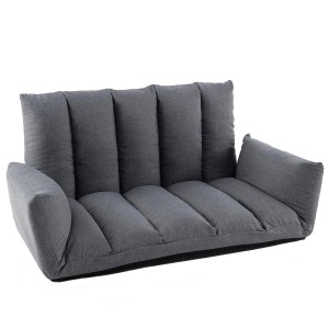 Costway Sofa mit 5-Fach Verstellbarer Rückenlehne & Armlehnen Grau