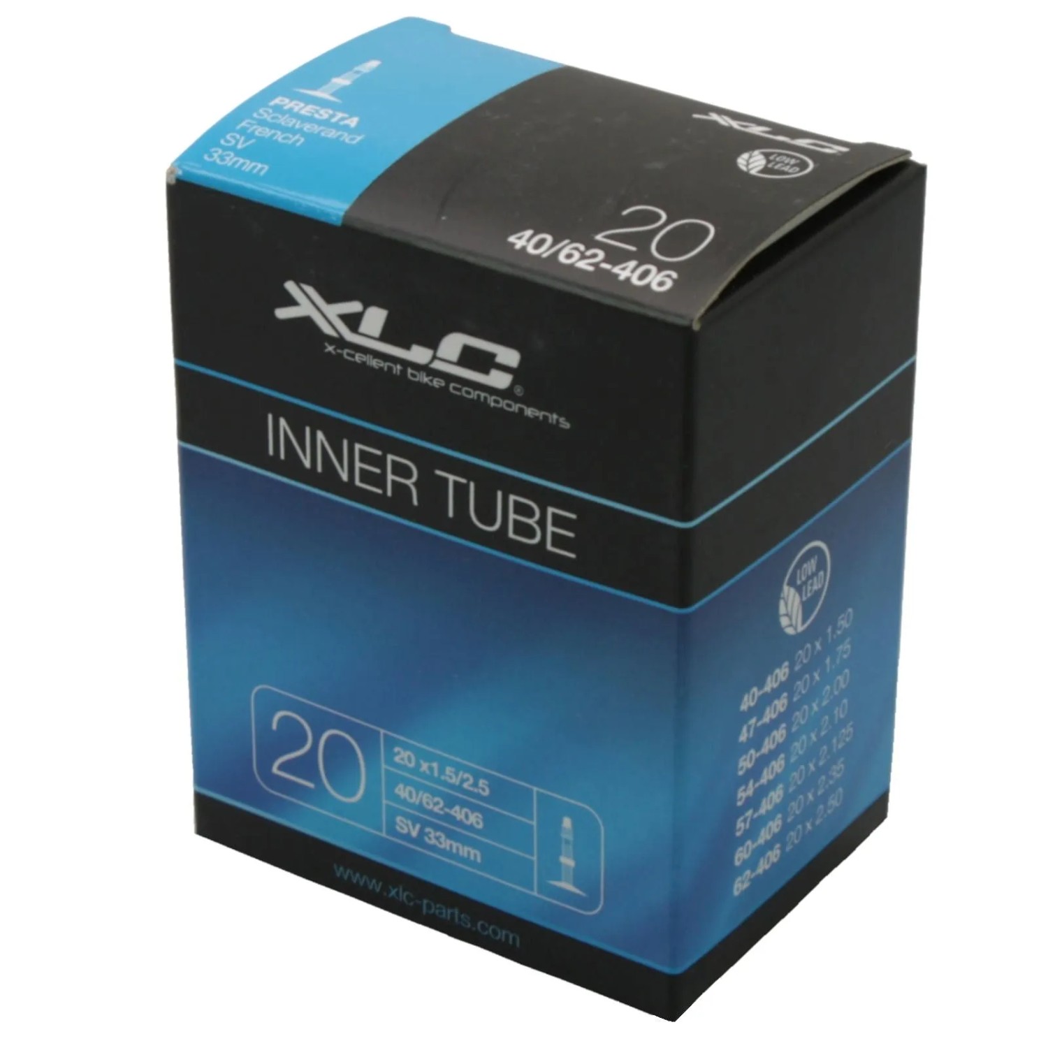 XLC Fahrradschlauch VT-S20 20 Zoll x 1.50-2.50 Zoll SV 33 mm