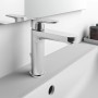 Ideal Standard Cerafine O Waschtischarmatur Chrom mit BlueStart Funktion und Zugknopf-Ablaufgarnitur.