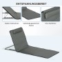 Outsunny Strandliege Stahl Oxfordstoff Grau 124L x 53B x 35-45H cm_6