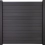GroJa Solid Steckzaun, 180x180 cm, anthrazitgrau. Sichtschutzzaun System für Garten & Terrasse.