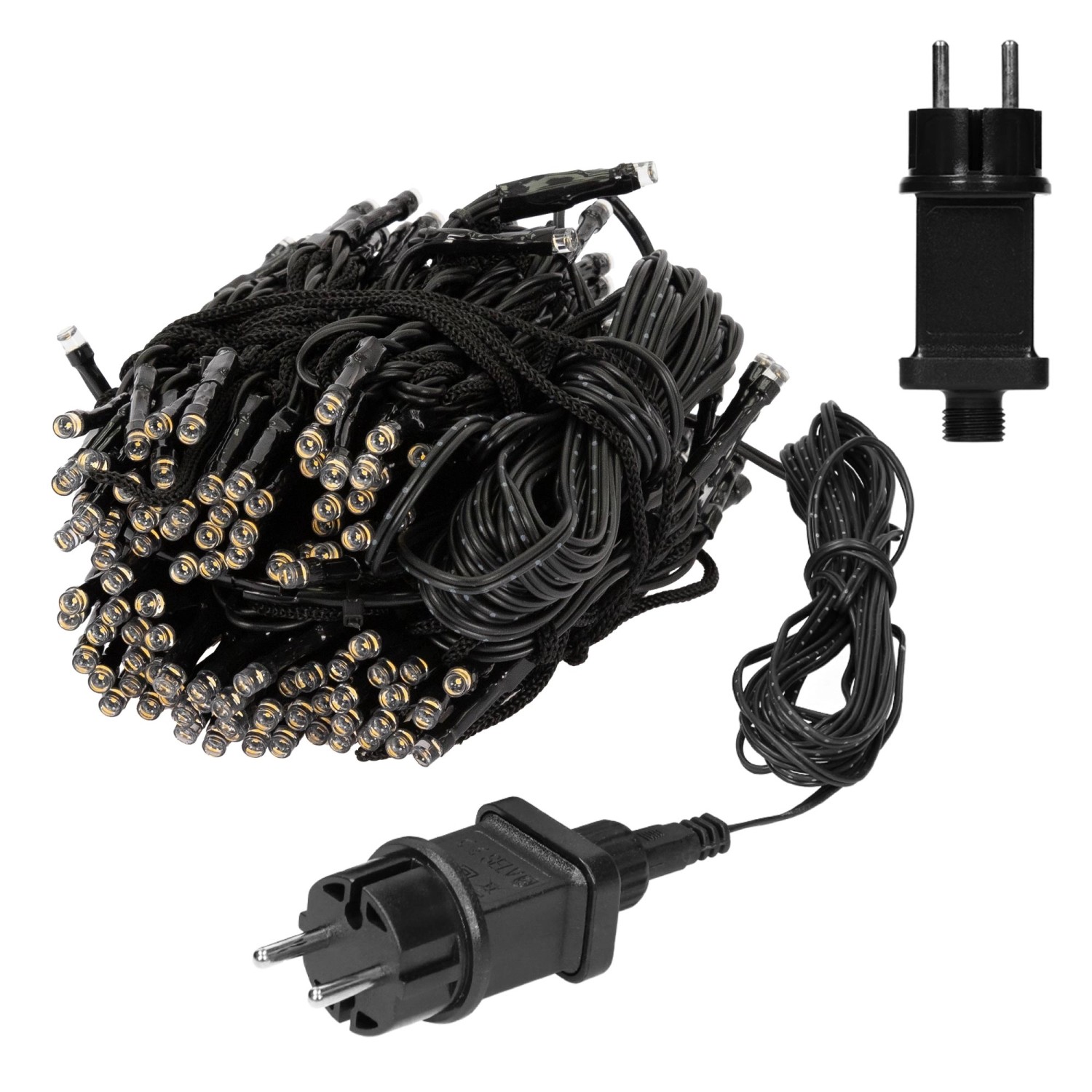 ECD Germany Fahnenmast Lichterkette 6 Stränge 2,08 Meter 192 LED Warmweiß IP44