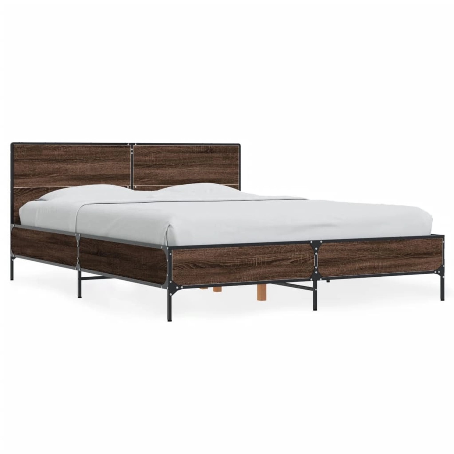 vidaXL Bettgestell Braun Eichen-Optik 120x190 cm Holzwerkstoff Metall 32800 günstig online kaufen