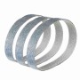Drei graue Score-Abrasives Gewebe Schleifbänder, 50x1020 mm, Korn 500, als Zubehör für Bandschleifer.