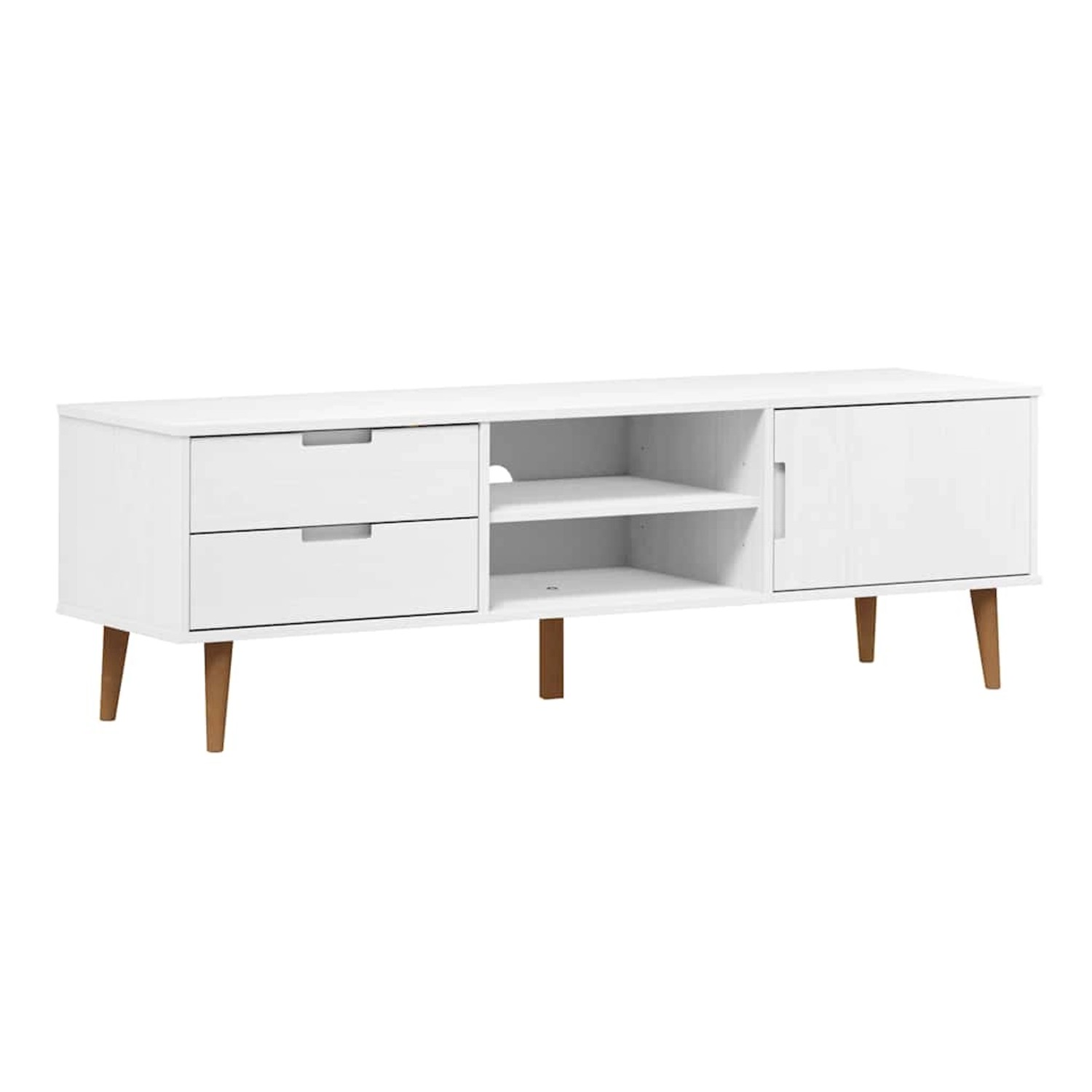 vidaXL TV-Schrank MOLDE Weiß 158x40x49 cm Massivholz Kiefer 350535