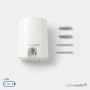 Homematic IP Lichtsensor außen, weiß, mit Montagematerial und AA-Batterie-Symbol. Perfekt für Smart Home Hausautomation.