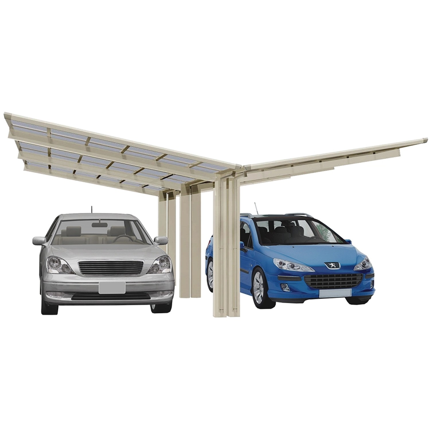 Ximax Carport Linea-110 Y-Ausführung Edelstahl-Look günstig online kaufen