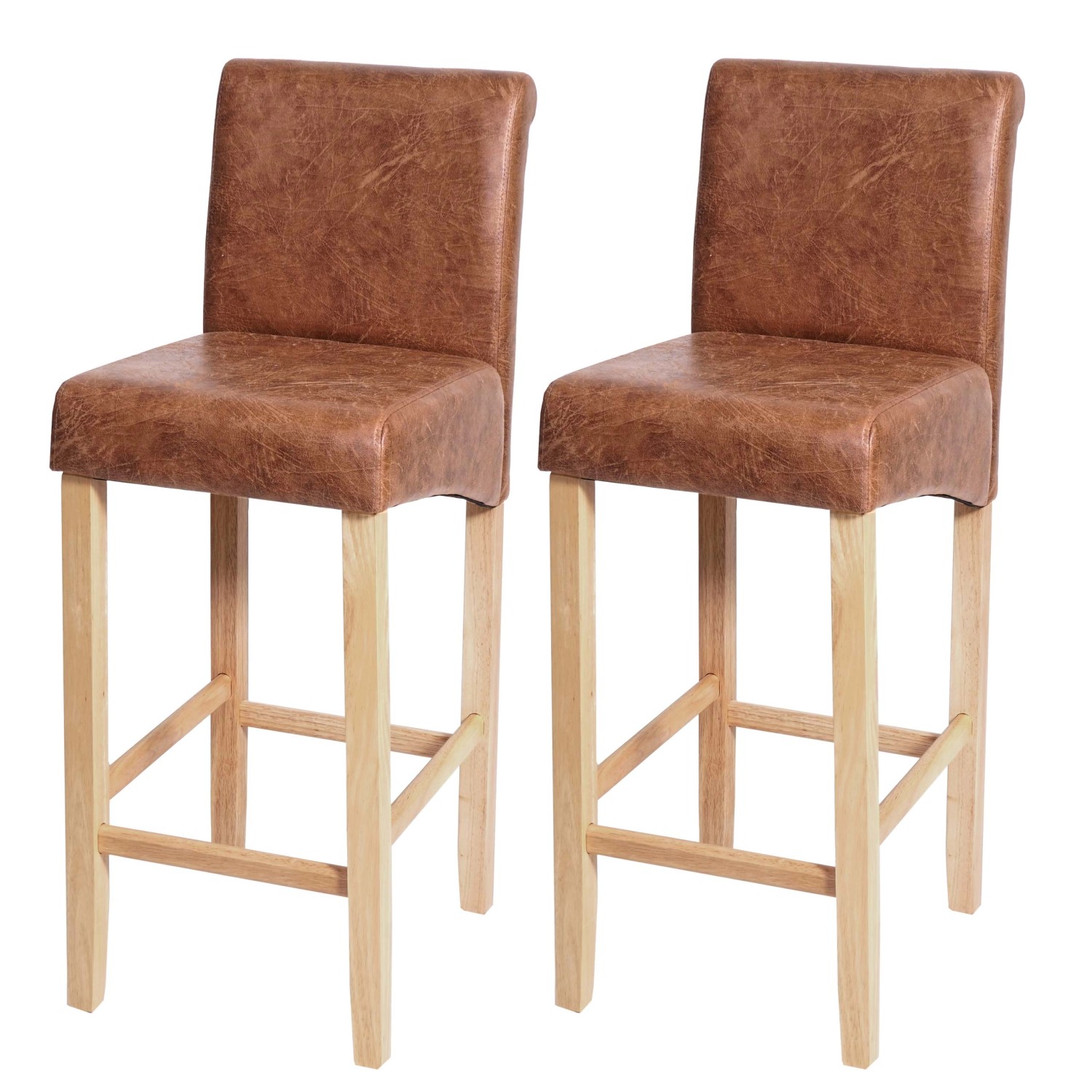 PROREGAL 2er-Set Barhocker Gepolstert Mit Lehne Sitzhöhe 75cm Holz Wildlede günstig online kaufen