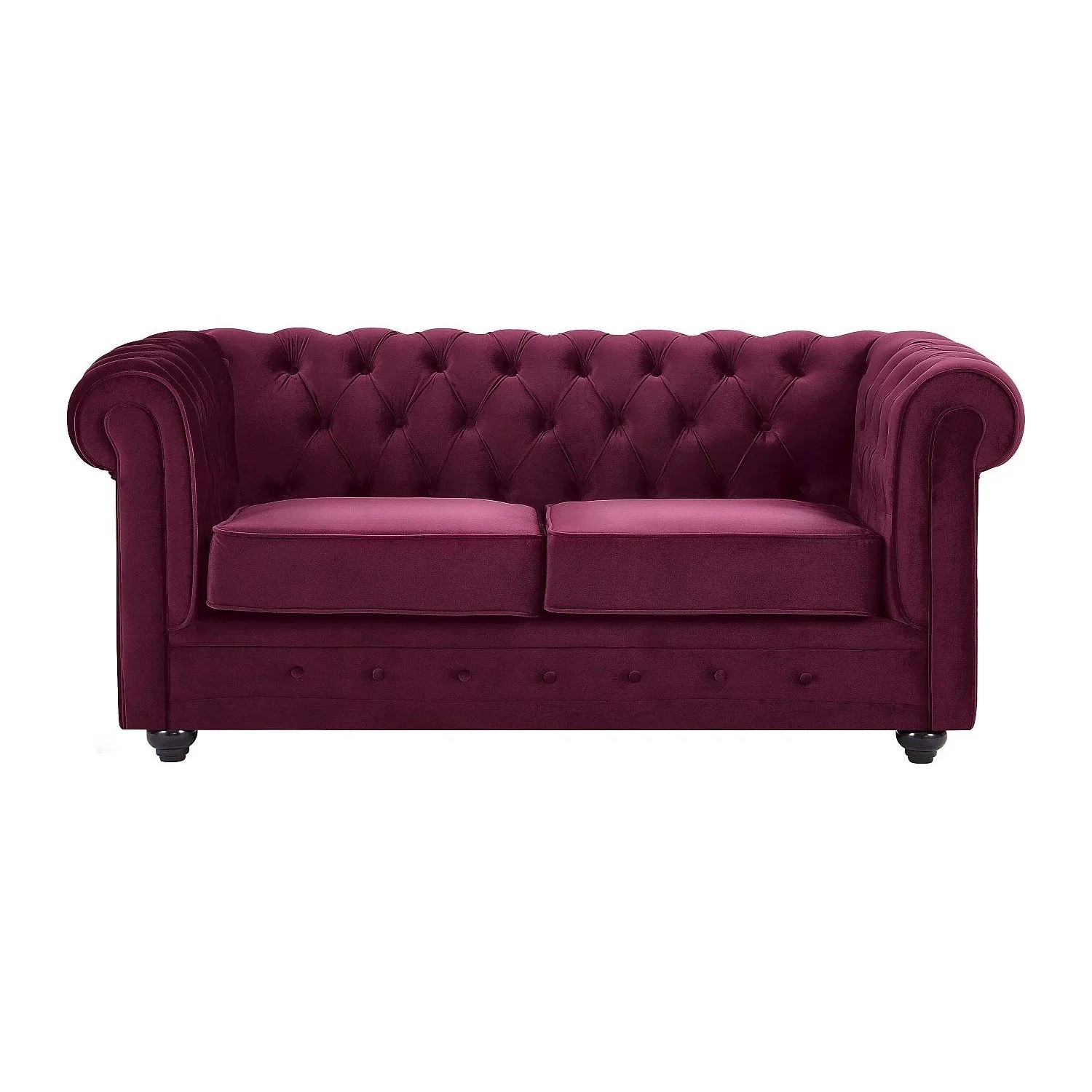 Vente-unique Sofa Ohne Schlafmöglichkeit Chesterfield Bordeaux 165 cm