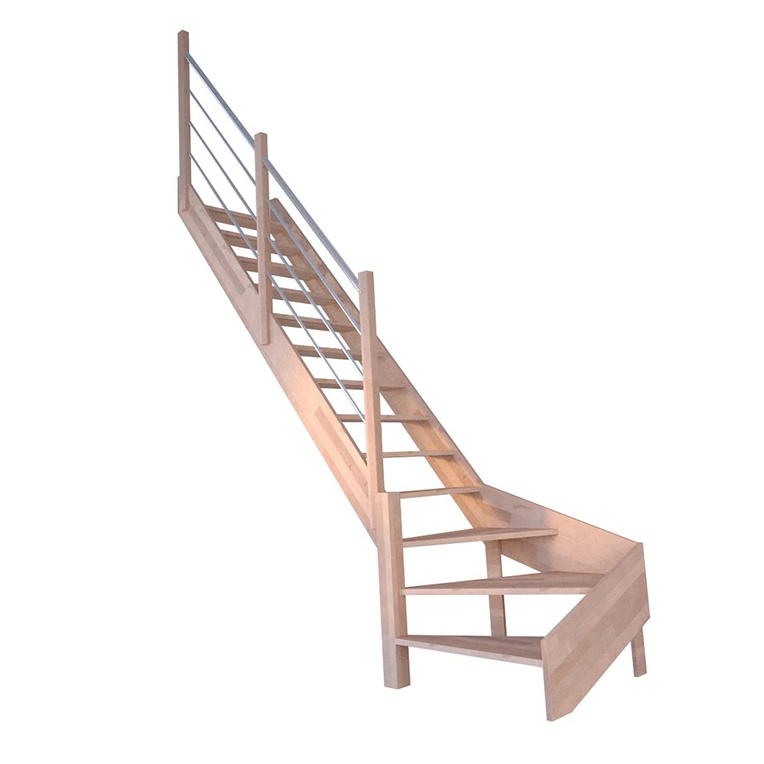StarWood Treppe Rhodos Buche Gewendelt R Holz-Edelstahl-Geländer FSC® günstig online kaufen