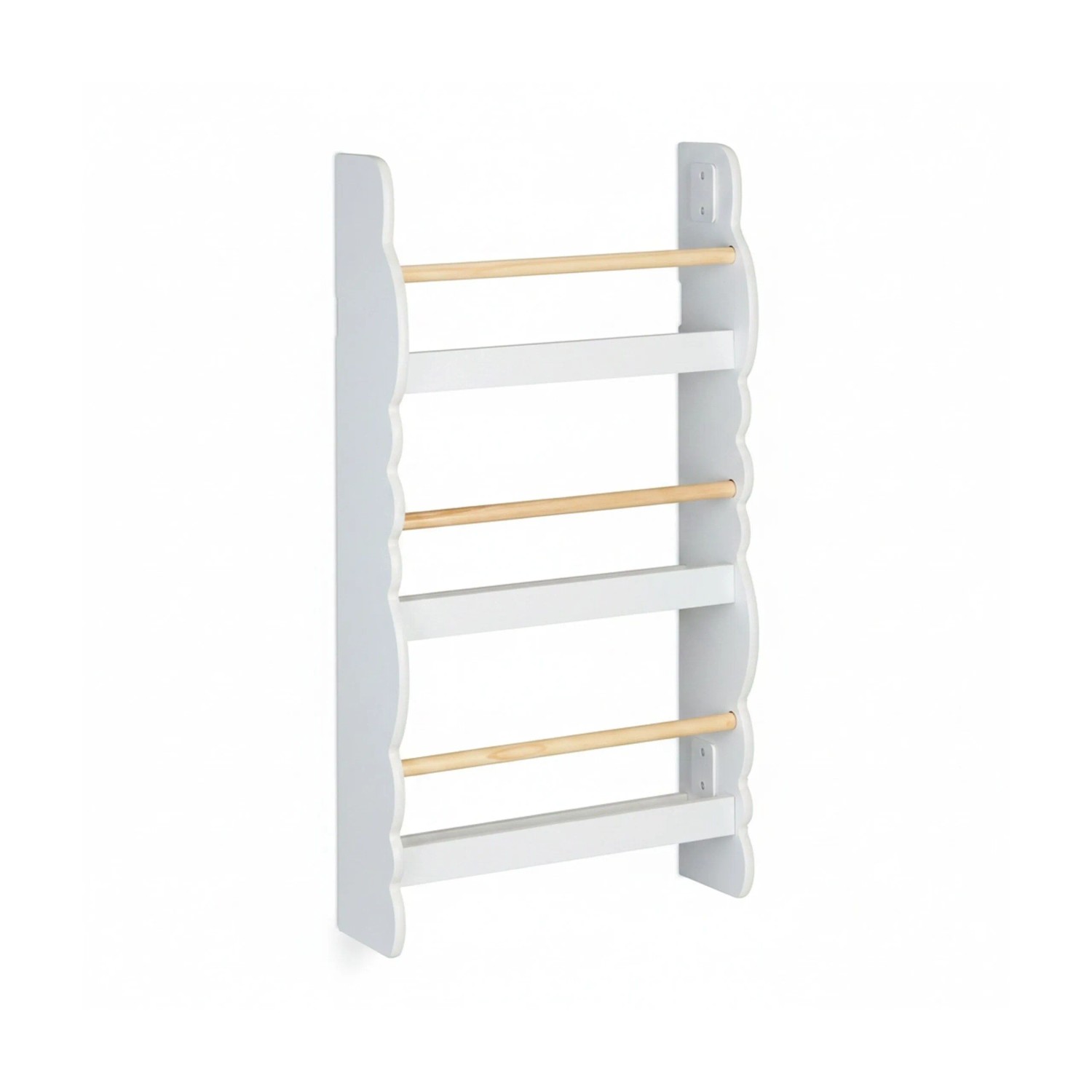 Relaxdays Kinderbücherregal Wolke MDF Kiefernholz Weiß Natur Hängend Offen 80 cm x 42,5 cm x 14 cm 3,7 kg