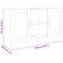 Weißes Sideboard (120x30,5x70 cm) aus Holzwerkstoff für Wohnzimmer.
