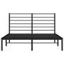 Schwarzes Metall Bettgestell 120x200 cm mit Lattenrost und Kopfteil.