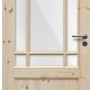 Radex Landhaus Zimmertür Kiefer mit Glaseinsatz, links angeschlagen, 610x1985 mm.