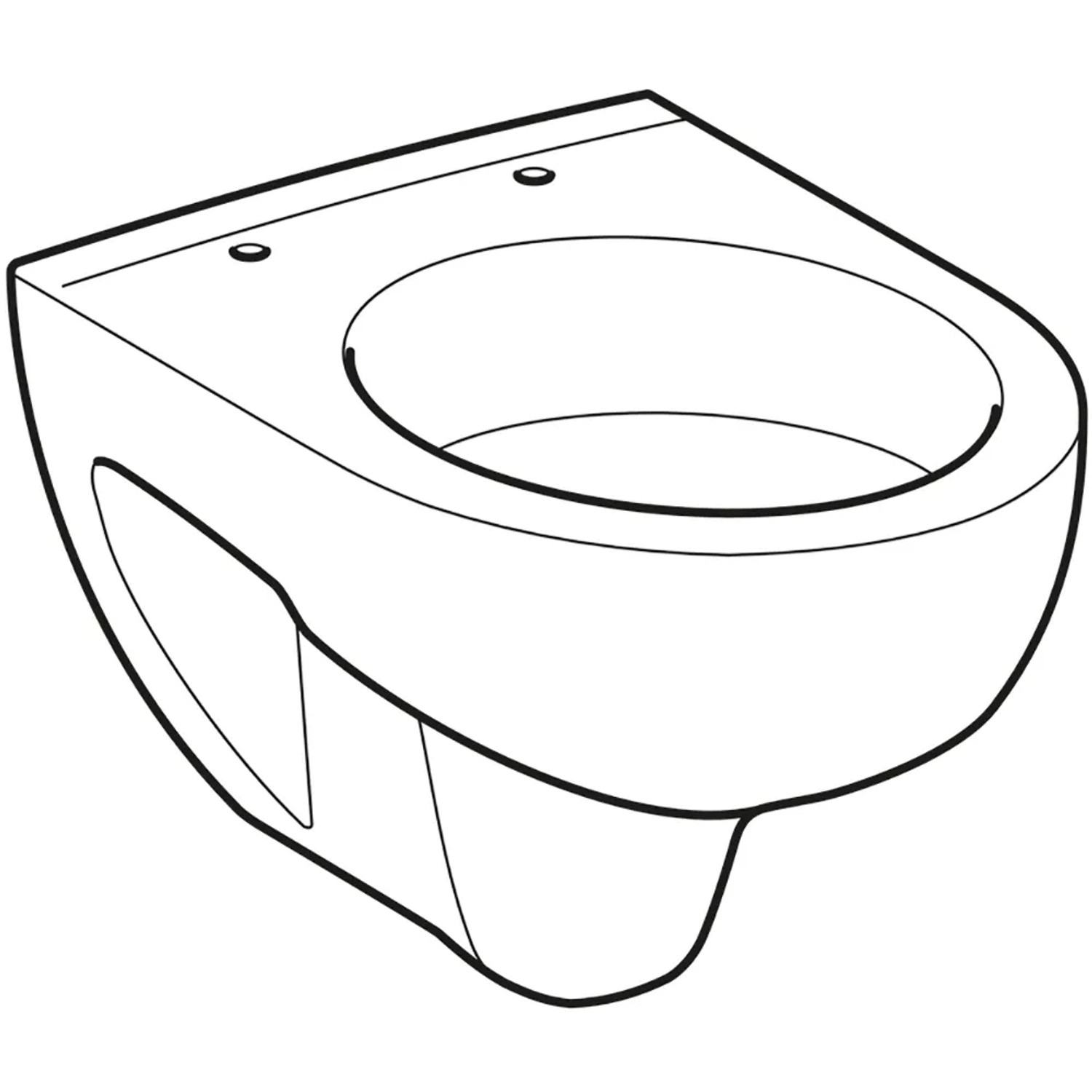 Geberit Renova Compact Wand-WC, Tiefspüler, spülrandlos, verkürzte Ausführung, weiß.